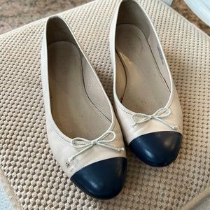 J. Crew Cream and Black Flats